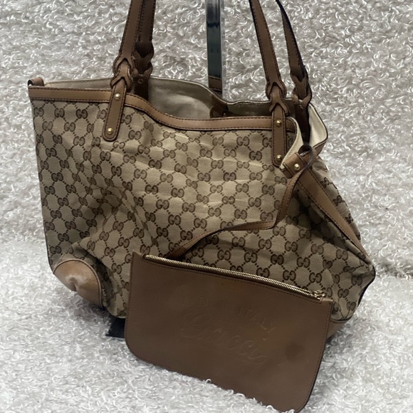 Gucci Beige/Brown GG Canvas Craft Tote - Picture 1 of 14